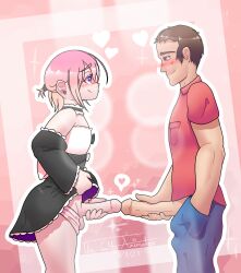 2boys commission commission_art commissioner_insert commissioner_oc commissions_open erect_penis erection femboy femboy_on_male gay glossy homosexual human human_focus human_on_male human_only localartmaid maid maid_uniform male/male male_focus male_only penis penis_grab penises_touching pink_hair self_insert tip_grinding tip_to_tip tips_touching uncut