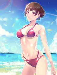 atlus breasts corner50777313 female female_only makoto_niijima persona persona_5 solo swimsuit