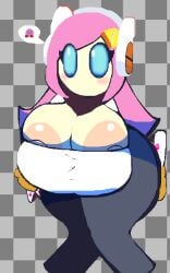 1girls areola_slip areolae big_ass big_breasts big_butt black_clothing blue_eyes breasts_out_of_clothes cubesmolly female female_focus female_only kirby:_planet_robobot kirby_(series) mouthless mouthless_female nipple_bulge nipple_slip nipples no_mouth pink_hair pixel_art solo solo_female susanna_patrya_haltmann susie_(kirby) thinking thinking_of_someone_else white_clothing