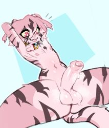 arms_above_head arms_behind_head arms_up collar collar_only feline femboy furry furry_male furry_only leaking leaking_cum leaking_milk leaking_penis leaking_pre leaking_precum leaky legs_apart legs_spread stylusknight tiger twink