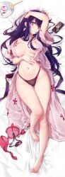 1girls barefoot female female_focus female_only hoshino_ai idol long_hair mitsu_art nipples oshi_no_ko pubic_hair purple_eyes purple_hair see-through solo solo_female solo_focus