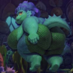 4k ai_generated animal_humanoid ass bbw big_breasts big_butt breasts butt_focus chubby chubby_female daniela_paguro disney female female_only fin hand_on_butt highres humanoid looking_back luca_(pixar_film) marine marine_humanoid matronai_(artist) mature mature_female merfolk milf nipples nude obese obese_female overweight pinup pixar stable_diffusion tail tail_fin