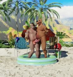 absurd_res alcohol anthro aussie australian beach beach_chair beer bellies_touching beverage blush bodhi_(lasersloth42) bovid bovine canid canine canis cattle clothing clothing_aside coconut coconut_drink domestic_dog drupe_(fruit) duo embarrassed embarrassed_nude_anthro embarrassed_nude_male exhibitionism exposed foam food frottage fruit furry furry_male genitals great_dane hanna-barbera hawaii hi_res jewelry lasersloth42 lawn_chair male male/male mammal mastiff molosser necklace nude palm_tree partially_submerged penis penis_size_difference penises_touching plant pool public public_nudity scooby-doo scooby-doo_(character) scooby_snack scooby_snacks seaside sex shy size_difference slightly_chubby smile standing_in_water surfboard surfer swimwear tree