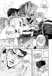 2boys amarans anal_fingering english_text erection gay i_cannot_stop_having_sex_with_my_best_friend_(comic) imminent_anal imminent_sex joestar_birthmark jojo's_bizarre_adventure jotaro_kujo male male/male male_only muscular_male noriaki_kakyoin penis stardust_crusaders text unbuckled_belt yaoi