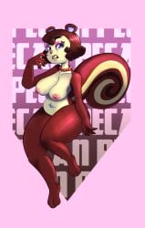 1girls animal_crossing animal_crossing_new_horizons animal_humanoid areolae big_ass big_breasts bitchy blue_eyes breasts chubby chubby_female curly_hair disgusted disgusted_expression disgusted_look feet female female_focus female_only furry furry_female furry_only furry_tail hand_to_own_face makeup naked naked_female navel navel_piercing necklace nintendo nipples no_bra no_clothes no_panties orange_lips orange_lipstick paws pecan_(animal_crossing) pink_nipples pinup_pose raccoon_sama red_fur red_hair sharp_fingernails short_hair simple_background slightly_chubby slightly_chubby_female snooty_villager solo squirrel squirrel_ears squirrel_girl squirrel_humanoid squirrel_tail thick_thighs thighs toes tummy video_game_character wide_hips