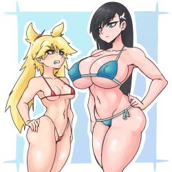 bikini bleach burn_the_witch konaloid micro_bikini ninny_spangcole noel_niihashi size_comparison size_difference swimsuit