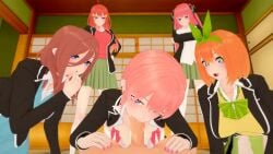 3d 5girls animated fellatio go-toubun_no_hanayome koikatsu krow_animation less_than_30_seconds nakano_ichika nakano_itsuki nakano_miku nakano_nino nakano_yotsuba oral quintuplets siblings sisters sukerukurou tagme video