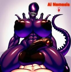 1:1 1boy 1futa abs ai_generated ainemesis alien alien_(franchise) alien_futanari alien_girl alien_humanoid anal anal_sex athletic athletic_anthro athletic_futanari balls big_ass big_balls big_breasts big_dom_small_sub big_nipples completely_naked completely_nude cowgirl_position dominant_futanari english_text eyeless eyeless_face female_xenomorph foreskin foreskin_folds futa_focus futanari giver_pov high_resolution highres huge_areolae huge_balls huge_breasts human humanoid humanoid_penis intersex/male interspecies male male_on_futa male_pov monster monster_futa monster_girl_(genre) naked no_furry not_furry not_furry_focus nude nude_futanari penetrated purple_body purple_skin riding riding_penis saggy_balls sex shading sharp_teeth simple_background smiling smiling_at_viewer smooth_skin spreading spreading_legs spreading_thighs tail tail_spikes teeth text thick_hips thick_nipples thick_penis thick_thighs wide_hips xenomorph