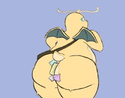 ass belly big_belly cute_expression delivery_(commerce) delivery_employee dragon dragonite generation_1_pokemon guilty hi_res kairyu looking_back mail mailbag male nintendo overweight pokemon pokemon_(species) postal_carrier postal_delivery presenting presenting_hindquarters slightly_chubby solo wings xackert_18