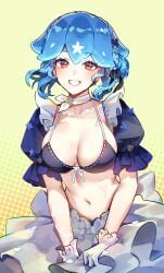 1girls arms ass bao_(vtuber) bikini bikini_top blue_hair breasts eyes face female foxy_rain_(foxyreine) foxyrain_(foxyreine) foxyreine full_body grinning grinning_at_viewer hair humanoid indie_virtual_youtuber large_breasts legs light-skinned_female light_skin limbs long_hair looking_at_viewer maid maid_bikini navel png smile smiling smiling_at_viewer solo teeth virtual_youtuber vtuber