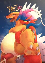 3_toes absurd_res ancient_pokemon anthro anthro_on_anthro anthro_penetrated anthro_penetrating anthro_penetrating_anthro bodily_fluids charizard cum cum_in_ass cum_inside cum_while_penetrated dragon duo feet generation_1_pokemon generation_9_pokemon genital_fluids hi_res koraidon legendary_pokemon male male/male male_only male_penetrated male_penetrating male_penetrating_male nintendo outside paradox_pokemon penetration pokemon pokemon_(species) sex sousaku_san sweat toes