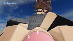 1boy 3d :3 ambiguous_pov big_balls big_penis blue_eyes blush cat_ears catboy funkycatboys gay glasses gloves kraxxcat oversized_clothes pov roblox robloxian self_upload smug sucking sucking_penis sucking_tip tagme taker_pov winking_at_viewer