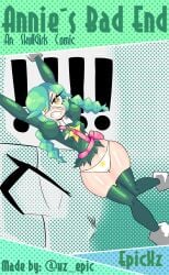 1girls annie_(skullgirls) comic comic_page female female_only green_hair panties robo-fortune robodom robot robot_girl skullgirls small_breasts solo tentacle thick_thighs wide_hips xz_epic yellow_eyes