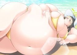 1girls 2023 absurd_res abydos_high_school_student amami317 bbw belly bikini blue_archive breasts fat fat_female fat_woman female female_focus gigantic_belly grabbing_own_belly green_eyes huge_belly huge_breasts hyper hyper_belly laying_on_side looking_at_viewer massive_belly nonomi_(blue_archive) nonomi_(swimsuit)_(blue_archive) obese obese_female overweight overweight_female plump solo solo_female solo_focus ssbbw swimsuit thick_thighs thighs