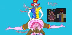 1boy 1girls 2023 anal artist_request big_breasts breasts clothes clown clown_boy clown_girl clown_nose clussy dark-skinned_female dark_skin dated female male reference_image roblox roblox_avatar robloxian softcore source_request tagme white_male