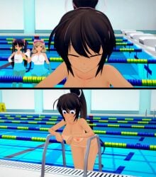 3d assisted_exposure bikini bikini_bottom bikini_top breasts completely_nude completely_nude_female embarrassed embarrassed_nude_female enf exposed_breasts female haruka_(senran_kagura) homura_(senran_kagura) koikatsu large_breasts mirai_(senran_kagura) nude one-piece_swimsuit senran_kagura stolen_bikini stolen_clothes stolen_swimsuit sudden_realization swimsuit tanline ultimateenf