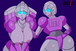 1girls 2023 2d 2d_(artwork) arcee arcee_(g1) artist_request ass big_boobs big_breasts blue_eyes boobs breasts busty embarrassed female female_only glowing_eyes huge_breasts looking_back multiple_images nipples pink_body pink_nipples robot robot_girl robot_humanoid solo solo_female tagme_(artist) tits transformers transformers_g1