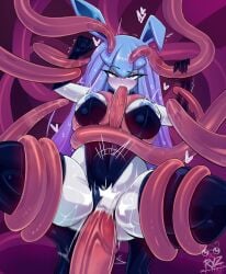 1girls blue_body blue_skin bunnysuit clothed_sex glaceon humanoid medium_breasts no_humans pokémon_(species) pokemon ryz_ryz tentacle tentacle_rape tentacle_sex thick_thighs vaginal_penetration