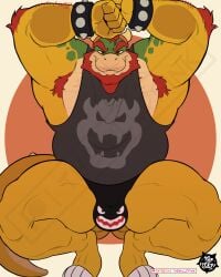 anthro bowser hi_res koopa male male_only mario_(series) muscular nintendo scalie solo thewilldpink