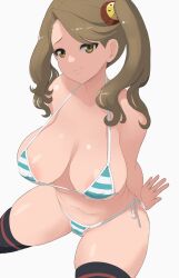 1girls breasts female female_only female_solo gundam gundam_build_fighters gundam_build_fighters_try looking_at_viewer makoto_daikichi micro_bikini mizugi only_female pussy_visible_through_bikini pussy_visible_through_clothes pussy_visible_through_swimsuit pussy_visible_through_thong sazaki_kaoruko smile solo solo_female solo_focus tied_hair twintails