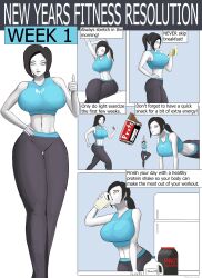 1girls big_ass big_breasts comic_page english_text female female_only solo text thickerwasp wii_fit_trainer