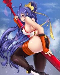 ass big_ass big_breasts blazblue blue_hair breasts clothed_female female female female_focus female_only highres long_hair mai_natsume mature mature_female solo solo_female solo_focus tagme terada_sp video_game_character video_game_franchise