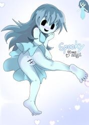 1girls anus ass asshole blush feet feet_up female female_only ghost ghost_girl keiichil123 mob_face presenting solo spooky spooky's_house_of_jump_scares spooky_(shojs) underwear upskirt