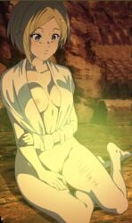 ai_generated blonde_hair blue_eyes breasts medium_breasts mushoku_tensei nekom14 nipple nude_filter pussy sara_(mushoku_tensei) screencap short_hair uncensored