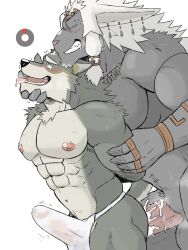 2boys 2males after2 anal anal_sex anthro balls big_ears big_penis blush boner cum cum_in_ass erection erection_under_clothes finger_in_mouth furry gay link male male/male male_focus male_only muscles muscular nintendo orgasm penetration penis rauru_(tears_of_the_kingdom) sex tears_of_the_kingdom the_legend_of_zelda wolf_link zonai