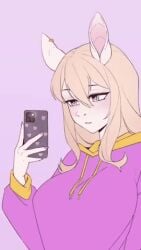 1futa 2d animated anthro equine equine_penis futa_only futanari gif hoodie horny horsecock looking_at_viewer naomi-tyan pastel_(character) phone solo surprise_futa talking_to_viewer
