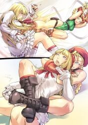 ass boots cammy_white capcom catfight choke_hold emilie_de_rochefort femdom femsub fight fighting high_heel_boots jelly_shrimp restrained ryona strangling street_fighter street_fighter_x_tekken tekken tekken_x_street_fighter thick_thighs wrestling