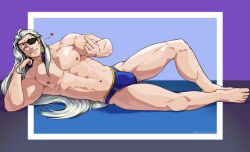 1boy 2023 abs bara barazoku biceps big_bulge blue_underwear buddha_(shuumatsu_no_valkyrie) bulge gay huge_bulge looking_at_viewer male male_focus male_nipples male_only manly muscles muscular muscular_arms muscular_legs muscular_male muscular_thighs nipples record_of_ragnarok shuumatsu_no_valkyrie sketzom solo solo_male underwear