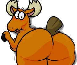 1girls anthro anthro_only antlers becky_the_moose_(johnny_bravo) bent_over big_ass big_breasts black_eyes blush breasts brown_body brown_fur bubble_butt cartoon_network female female_only fur furry furry_only hi_res huge_ass johnny_bravo_(series) lewdewott looking_at_viewer looking_back mammal moose nude nude_female open_mouth solo thick_thighs wide_hips