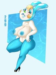 1girls animal_crossing animal_crossing_new_horizons animal_ears anthro anthrofied areolae bangs_between_eyes big_ass big_butt blonde_hair blue_eyeshadow blue_fur blue_lips blue_lipstick blue_nipples blush blushing_at_viewer breasts brown_eyes bunny bunny_ears bunny_girl bunny_tail francine_(animal_crossing) fur furry furry_only hat hat_only heels heels_only high_heels huge_boobs huge_breasts humanoid massive_breasts nintendo nipples pubic_hair raccoon_sama short_hair simple_background snooty_villager video_game_character white_fur wide_hips