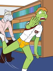 adult amphibian anthro duo fish frog fuze hi_res male male/male marine shark teenager undressing young