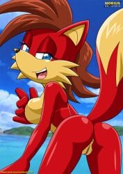 1girls anus bbmbbf fiona_fox furry furry_only looking_at_viewer looking_back_at_viewer mobius_unleashed palcomix pussy solo solo_female sonic_(series) sonic_the_hedgehog_(archie) sonic_the_hedgehog_(series)