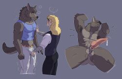 anthro anthro_on_human blonde_hair bulge fur furry gay groping human_on_anthro jojo's_bizarre_adventure jonathan_joestar knot nineinchclawz panting phantom_blood robert_edward_o_speedwagon scar transformation werewolf yiff