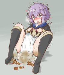 1futa bernadetta_von_varley boots defecating defecation diaper erection_under_diaper fire_emblem fire_emblem:_three_houses futa_only futanari hoodie implied_futanari japanese_text messing messy_diaper nintendo no_pants orgasm scat shitting shitting_self soiling solo sound_effects text water_noodle