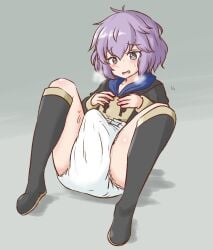 1futa bernadetta_von_varley boots diaper erection erection_under_diaper fire_emblem fire_emblem:_three_houses futanari garreg_mach_monastery_uniform hoodie nintendo solo water_noodle