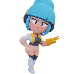 brawl_stars chibi female gloves janet_(brawl_stars) looking_at_viewer naked nude popstar_janet pussy supercell tagme vagina