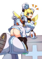 ass ass_focus cinnamon_gaudille female female_focus female_only kotatuman_dash mega_man mega_man_x mega_man_x_dive skirt smile smiling smiling_at_viewer tagme upskirt