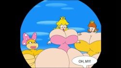 3girls alternate_breast_size animated anthro ass_bigger_than_head ass_bigger_than_planet ass_bigger_than_torso ass_expansion big_ass big_breasts breast_expansion breasts_bigger_than_head breasts_bigger_than_planet breasts_bigger_than_torso enormous_ass enormous_breasts giantess huge_ass huge_breasts huge_thighs hyper hyper_ass hyper_breasts hyper_hips hyper_thighs jackurai koopaling long_hair luma mario_(series) massive_ass meat_wall_(body_type) mp4 no_sound princess_daisy princess_peach princess_rosalina scalie super_mario_bros. super_mario_galaxy tagme thick_thighs video wendy_o._koopa wide_hips