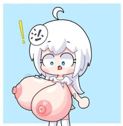 1girls big_breasts blue_eyes white_hair xiao_diao xiao_diao's_daily_routine xiao_diao(xiao_diao's_daily_routine)