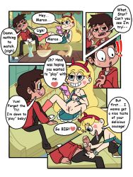 1boy1girl accurate_art_style artstyle_imitation bare_pussy blonde_hair bottomless cleft_of_venus comic couch couch_sex dugaid imminent_fellatio innie_pussy labia_majora living_room marco_diaz no_panties penis pussy pussy_lips saliva seductive_pose seductive_smile showing_pussy star_butterfly star_vs_the_forces_of_evil teen teenage_girl teenager vagina vulva watching_tv