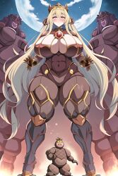 ai_generated big_butt blonde_hair giant_breasts giantess stone thick_thighs