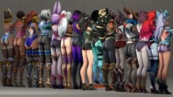 15girls 3d ass asses_row beyondthemaze dark_skin dark_skinned_female elf female female_only furia_(paladins) ghost ghost_girl imani_(paladins) io_(paladins) kasumi_(paladins) lian_(paladins) long_hair mei_(paladins) multiple_girls nyx_(paladins) paladins rabbit_ears rei_(paladins) saati_(paladins) seris_(paladins) sfm short_hair shorts skye_(paladins) small_butt source_filmmaker thick_ass thick_thighs thong tight_clothing vivian_(paladins) vora_(paladins) white_hair ying_(paladins) zhin_(paladins)