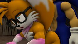 best_friends blue_eyes blue_fur commission commissioner_upload doggy_style femboy fox foxlewdies furry gay gay_anal gay_sex glasses glasses_on_head hedgehog nerd nerdy nerdy_male sega sonic_(series) sonic_the_hedgehog sonic_the_hedgehog_(series) tails yellow_fur