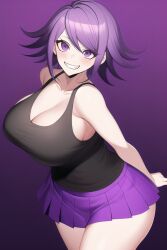 ai_generated cleavage danganronpa danganronpa_v3 evil_grin evil_smile gender_transformation genderswap_(mtf) huge_breasts kokichi_ouma nai_diffusion ouma_kokichi rule_63 skirt stable_diffusion tanktop