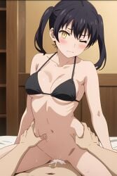 ai_generated bed bikini black_hair blush bra breasts clothed_female_nude_male clothed_sex cowgirl_position cum cum_in_pussy cum_inside cumshot ejaculation enen_no_shouboutai fire_force kotatsu_tamaki light-skinned_female light_skin long_hair looking_at_viewer medium_breasts nopemope26 on_bed on_top one_eye_closed penetration penis pov pov_crotch pov_eye_contact pussy pussy_ejaculation pussy_juice pussy_juice_drip riding riding_penis twintails uncensored vagina vaginal_insertion vaginal_penetration vaginal_sex waist waist_grab yellow_eyes