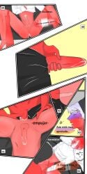 2boys comic comic_panel countryhumans male male_only peru_(countryhumans) red_body red_skin russia_(countryhumans) spanish_text text yaoi